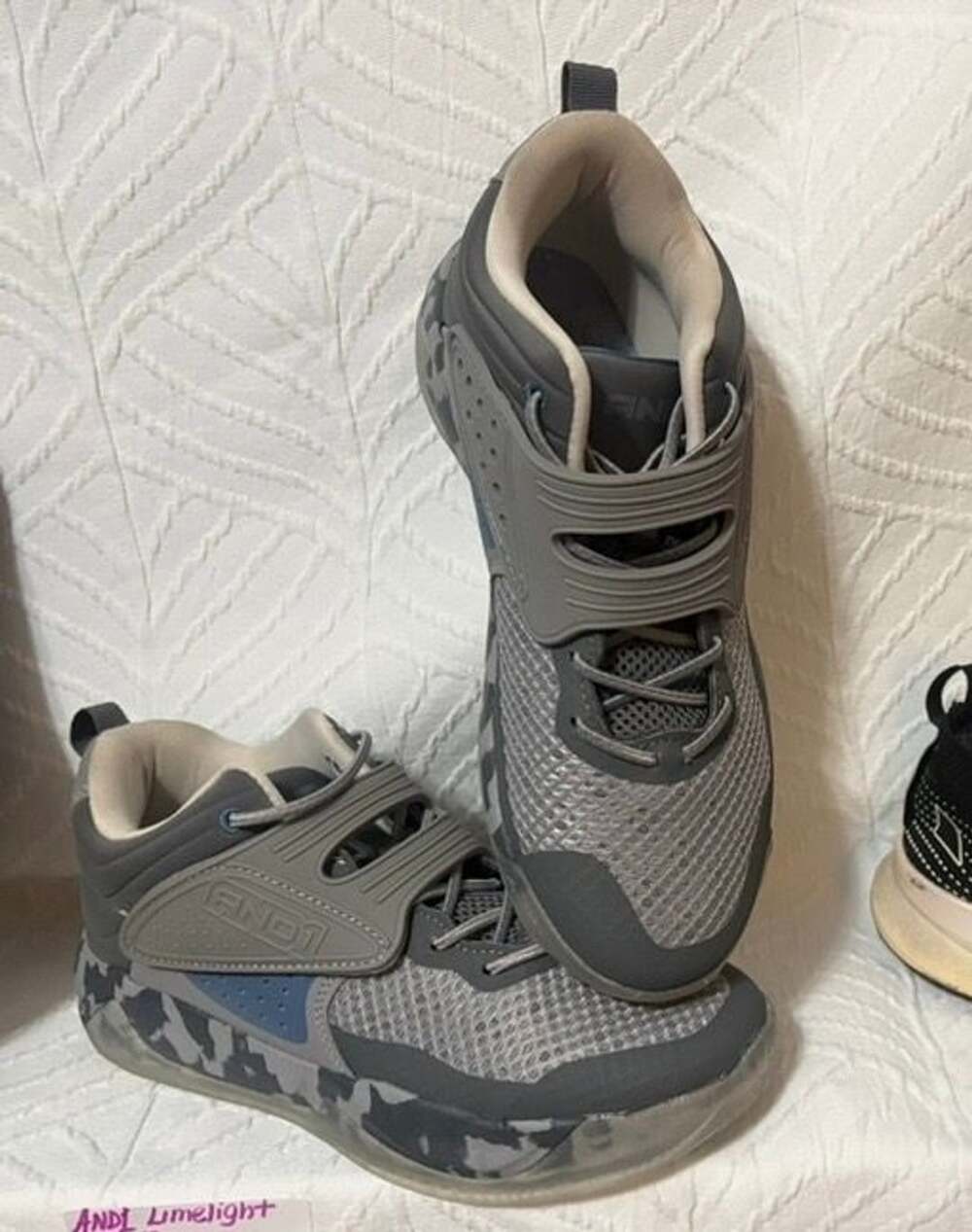 AND1 Limelight Strap Grey Camo Athletic Sneakers